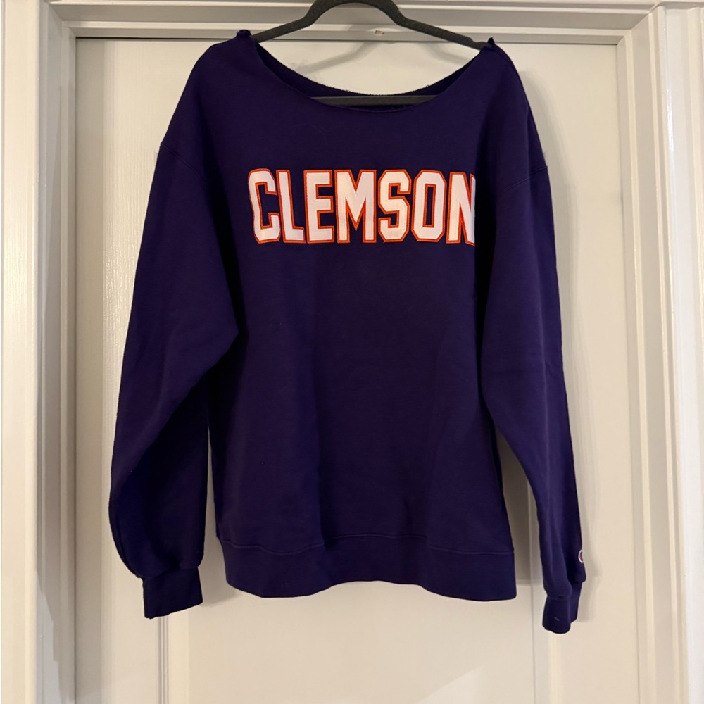 Vintage Champion Purple Clemson Crewneck